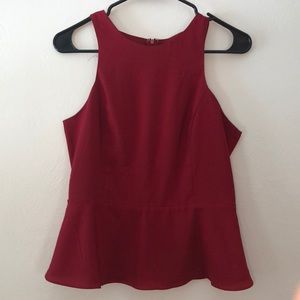 EXPRESS Burgundy peplum blouse